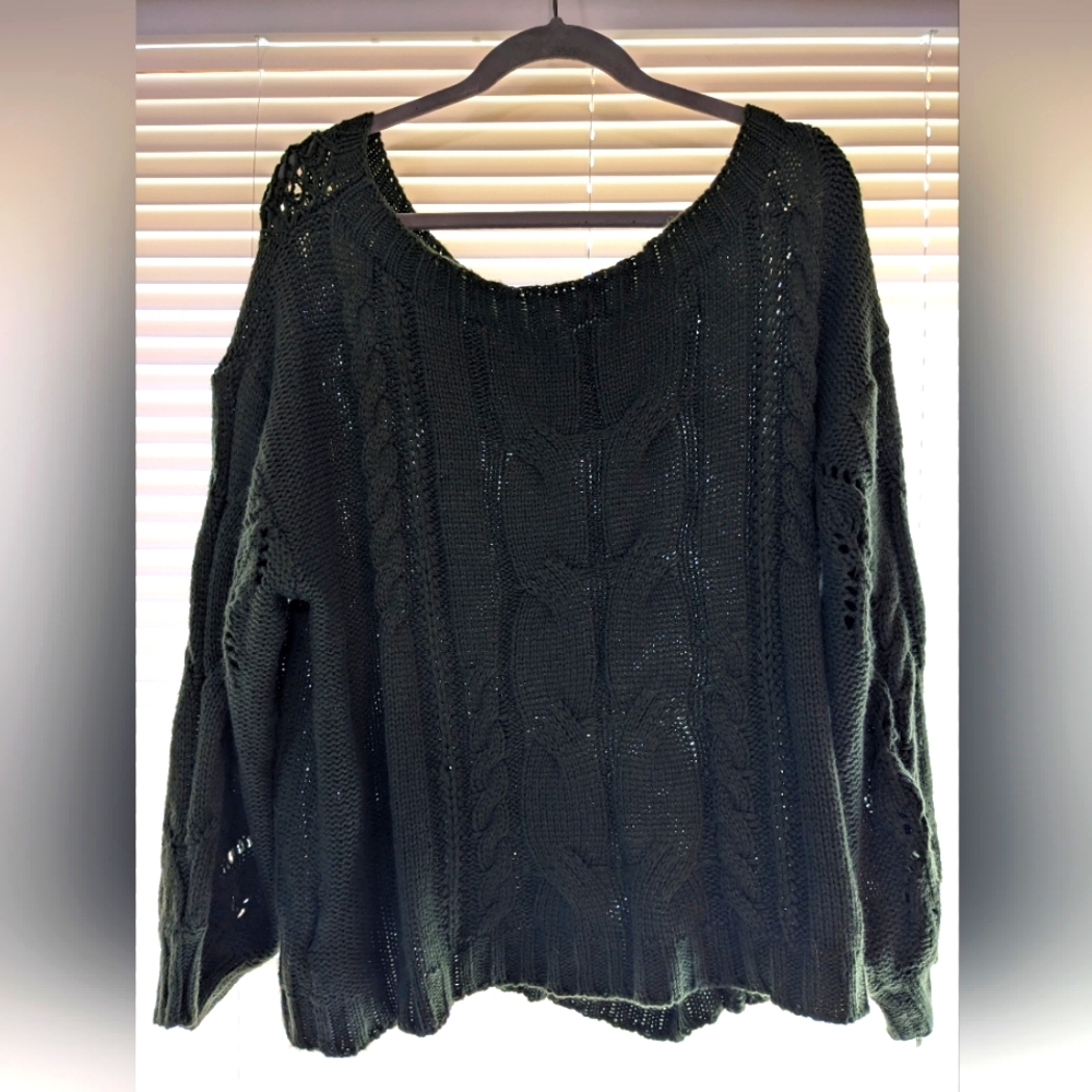 Off shoulder slouchy sweater